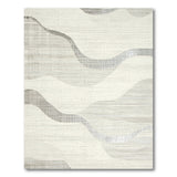 Abstract Area Beige and Neutral Abstract Wavy Beige Area Rug