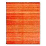 Vibrant Orange Horizontal Stripe Geometric Modern Area Rug