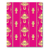 Vibrant Pink Art Deco Fan Motif Area Rug