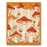 Whimsical Orange Mushroom Forest Rug