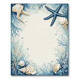 Blue and Teal Coastal Seashell Starfish Area Rug
