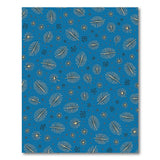 Blue Boho Feather Leaf Pattern Area Rug