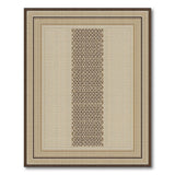 Framed Beige Basketweave Area Rug