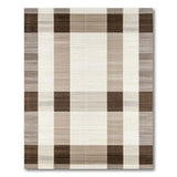Beige Brown Plaid Check Area Rug