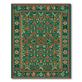 Lush Green Persian Area Rug with Intricate Motifs