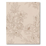 Beige Peony Line Art Area Rug
