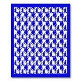 Blue Houndstooth Geometric Area Rug