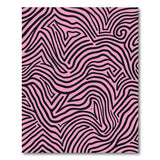 Pink Vibrant Pink Black Zigzag Geometric Area Rug