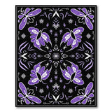 Floral Vintage Purple Butterfly Floral Area Rug