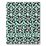 Teal Black Geometric Floral Area Rug