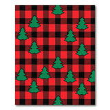 Red Festive Red Buffalo Plaid Christmas Tree Area Rug