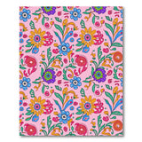 Vibrant Pink Multi-Floral Bohemian Area Rug