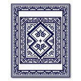 Ornate Navy Persian Border Area Rug