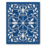Navy Blue Ornate Floral Persian Rug