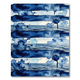 Watercolor Indigo Ocean Waves Area Rug