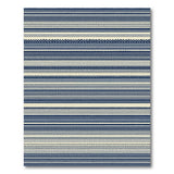 Navy Blue Ivory Geometric Stripe Area Rug