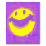 Retro Yellow Smiley Face Purple Halftone Area Rug