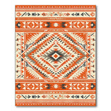 Fiery Orange Southwestern Geometric Area Rug
