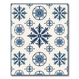 Navy Blue Snowflakes Geometric Area Rug