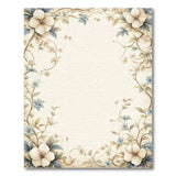 Vintage Cream Blue Floral Border Area Rug