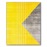 Bold Yellow Grey Geometric Triangle Stripe Rug