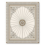 Ornate Gold Sunburst Medallion Rug