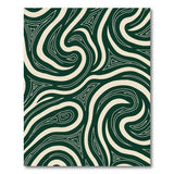 Abstract Area Green Wavy Green Abstract Area Rug