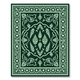 Elegant Emerald Green Persian Fern Rug
