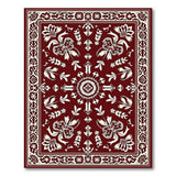 Crimson Red Persian Floral Medallion Rug