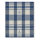 Nautical Anchor Plaid Blue Area Rug