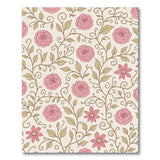 Pink Rose Vine Floral Vintage Area Rug