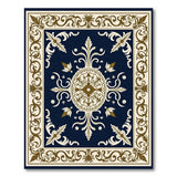 Blue and Teal Navy Blue Ornate Persian Medallion Rug