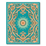Blue and Teal Ornate Teal Persian Medallion Rug