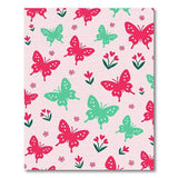 Whimsical Pink Green Butterfly Area Rug