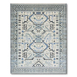 Blue and Teal Blue Teal Geometric Southwestern Area Rug
