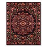 Opulent Red Mandala Persian Area Rug