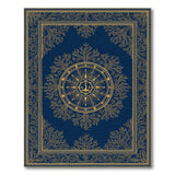 Navy Gold Anchor Medallion Area Rug