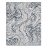 Abstract Area Blue Marble Swirl Area Rug