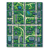 Aerial Green City Park Grid Rug