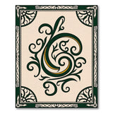 Ornate Green Swirl Persian Area Rug