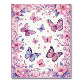 Floral Vintage Pink Whimsical Pink Butterfly Floral Area Rug
