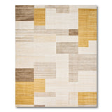Modern Geometric Block Area Rug in Beige Ochre