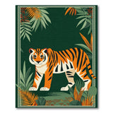 Orange Tiger in Lush Green Jungle Rug