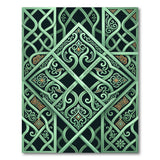 Intricate Emerald Green Celtic Knot Rug