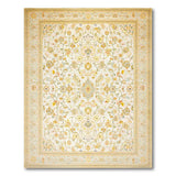Ivory Persian Floral Rug with Gold Accents