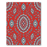Vibrant Red Paisley Mandala Area Rug