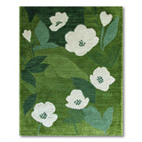 Green Anemone Floral Area Rug