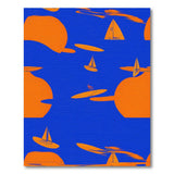Orange Sailboat Surf Sun Coastal Area Rug