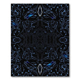 Neon Blue Geometric Line Art Area Rug