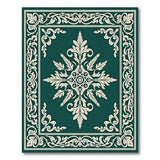 Ornate Emerald Green Floral Medallion Rug